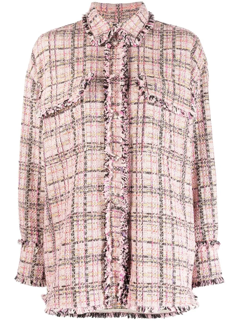 

MSGM tweed shirt jacket - Pink