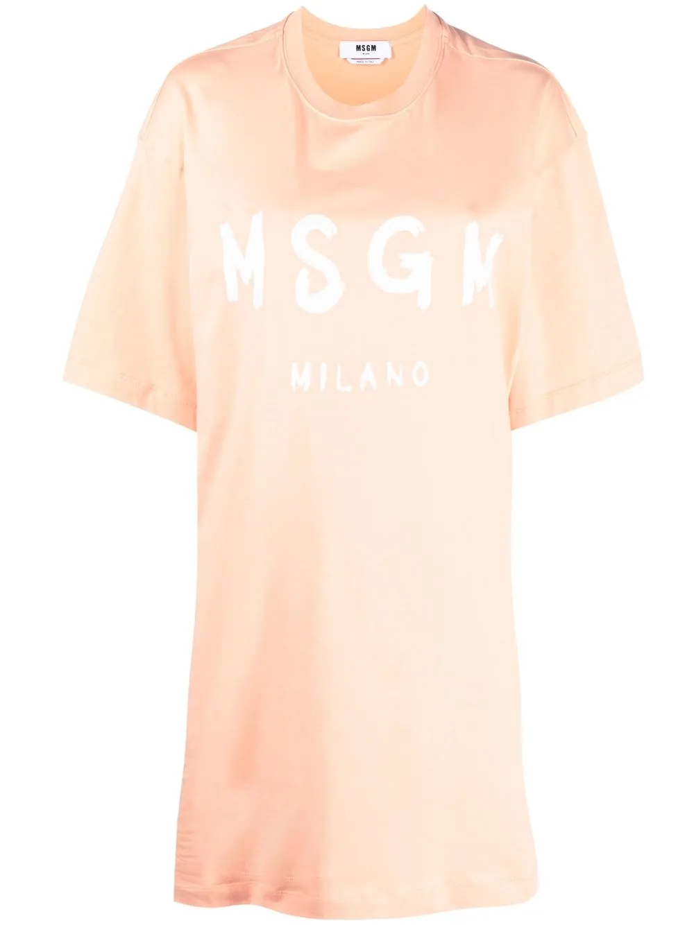 

MSGM logo print T-shirt dress - Orange