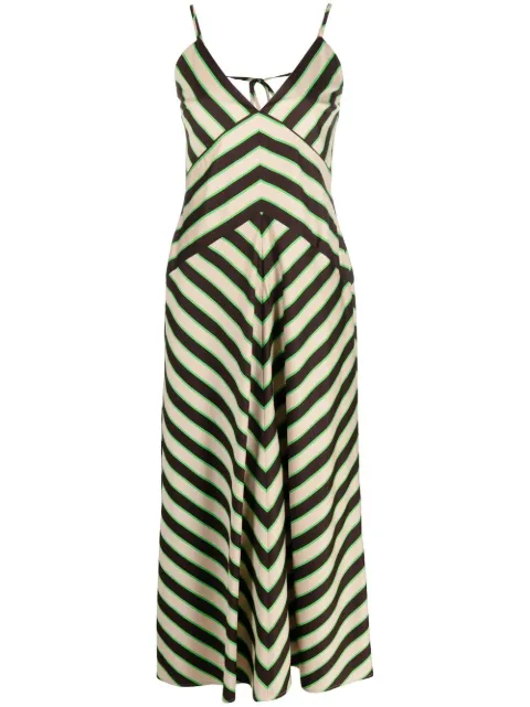 MSGM chevron-print rear-tie dress