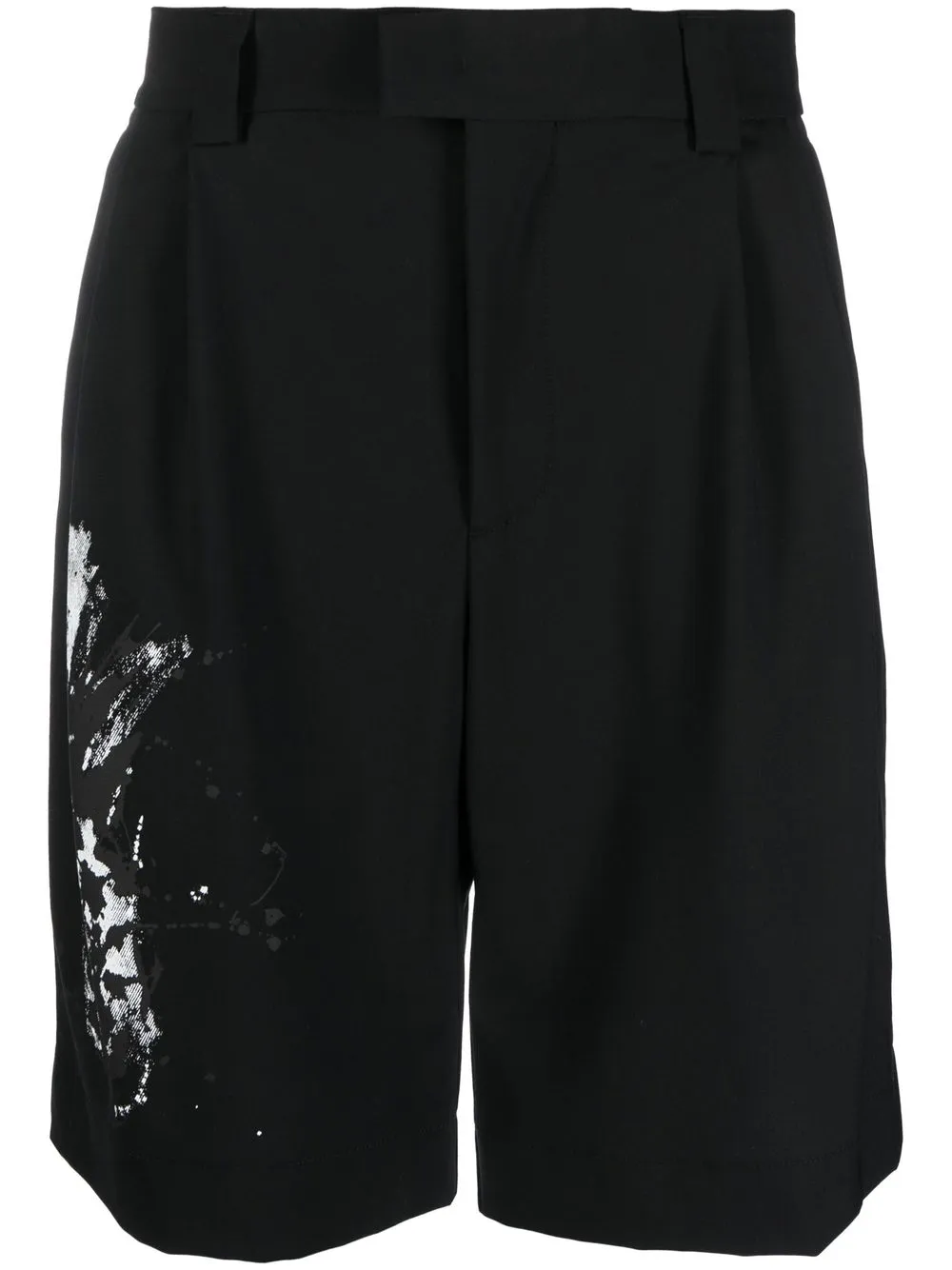 

MSGM splatter-detail tailored-cut shorts - Black