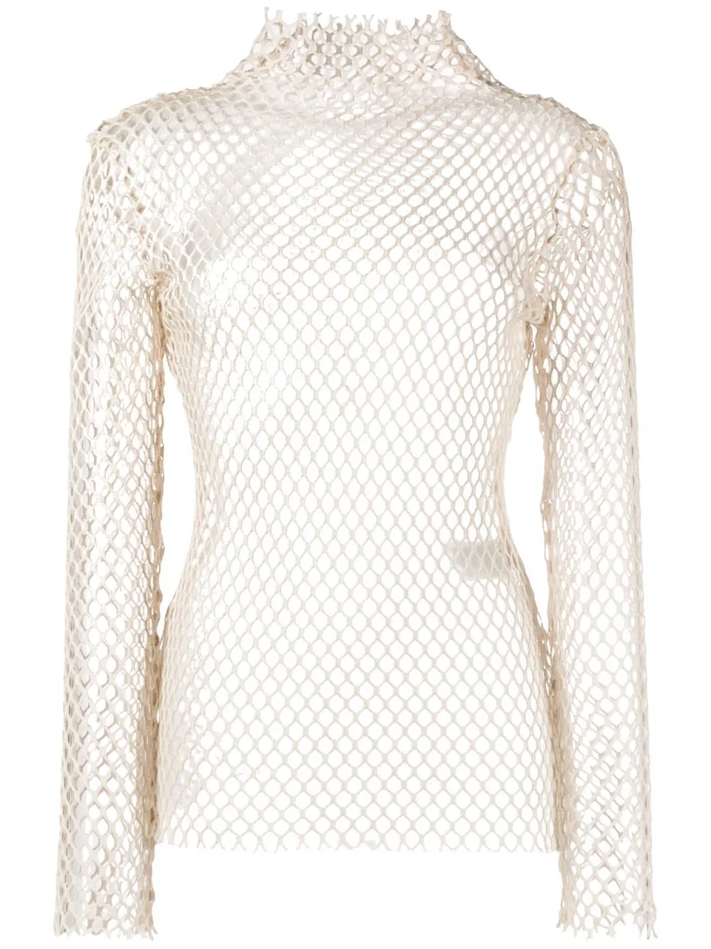 

MSGM fishnet mock-neck top - Neutrals