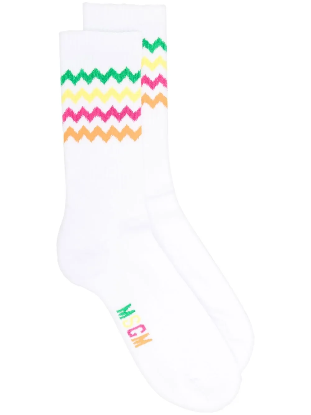 

MSGM intarsia-knit ankle socks - White