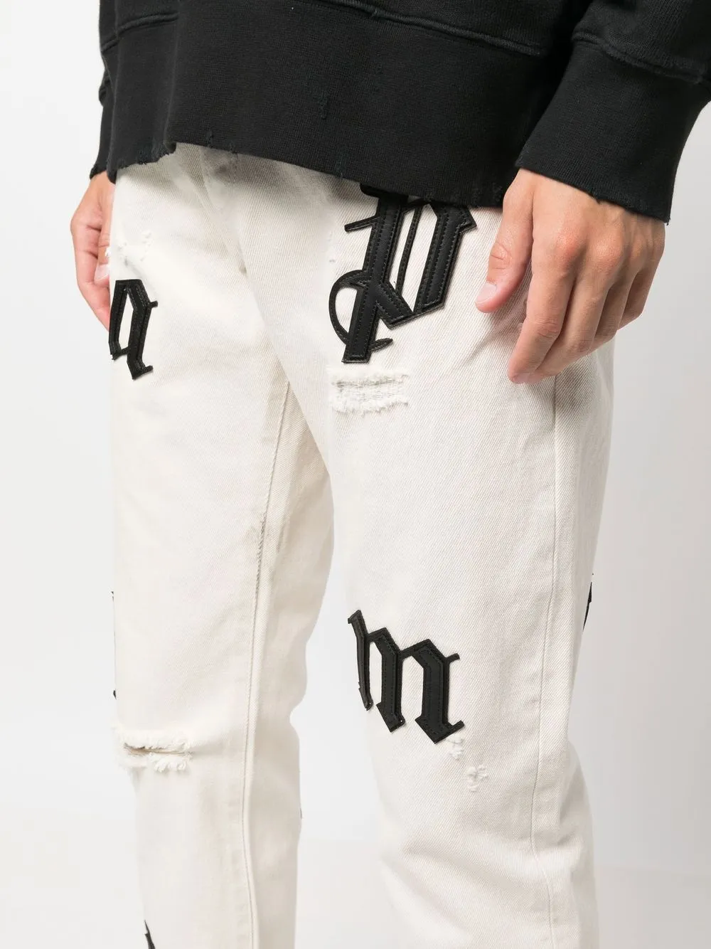 logo-patch straight leg jeans