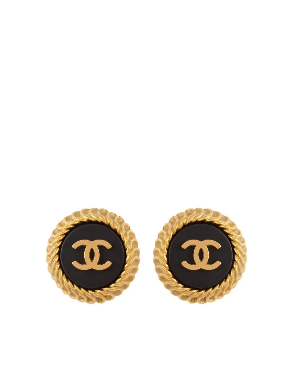 

Chanel Pre-Owned aretes de clip con logo CC 1995 - Dorado