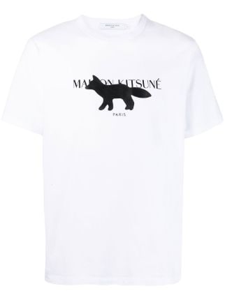 Maison Kitsuné logo-print T-shirt - Farfetch