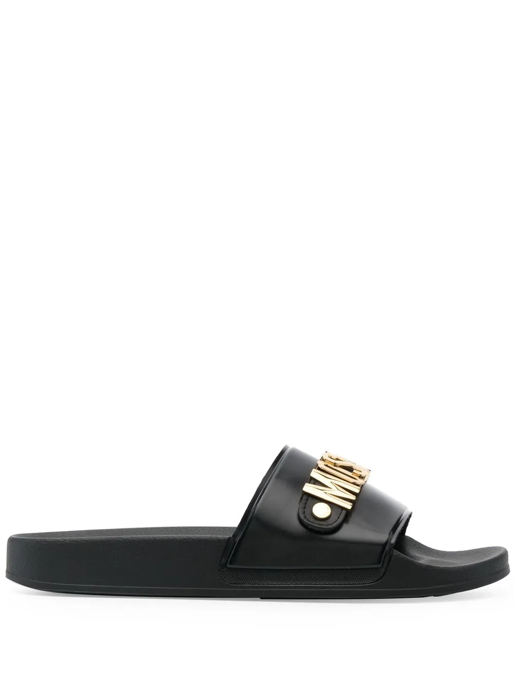 

Moschino logo-plaque slides - Black