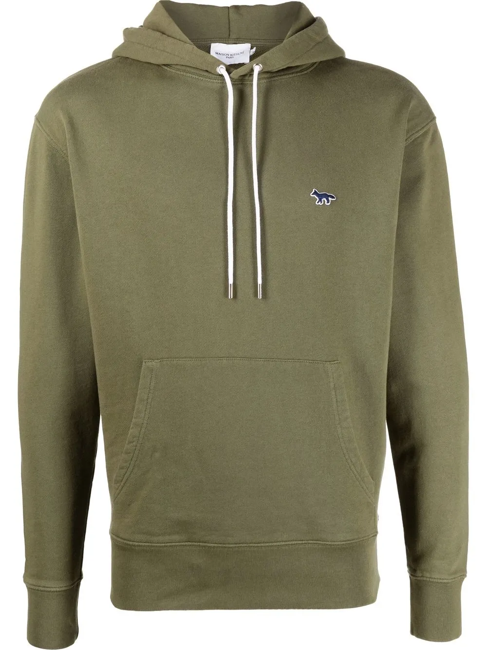 

Maison Kitsuné logo-patch drawstring hoodie - Green