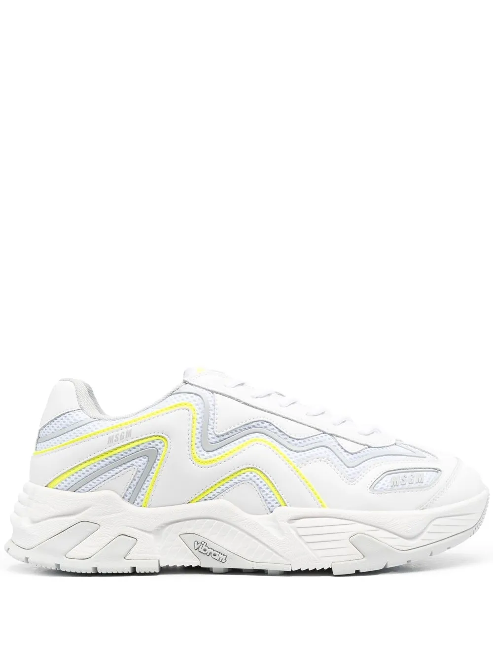 

MSGM logo calf leather sneakers - White