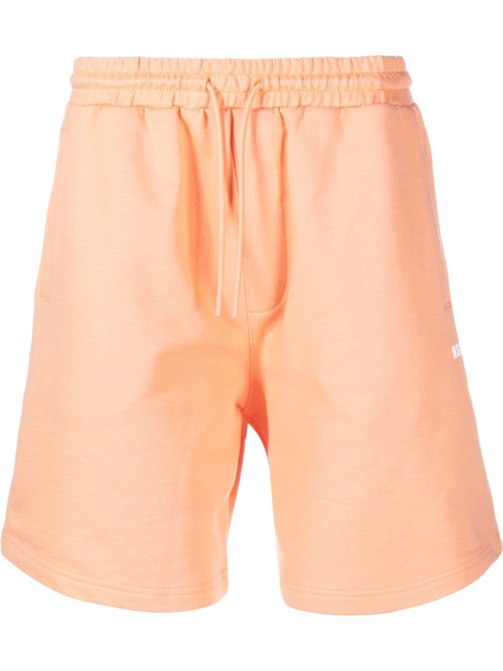 Msgm Cotton Track Shorts In Orange