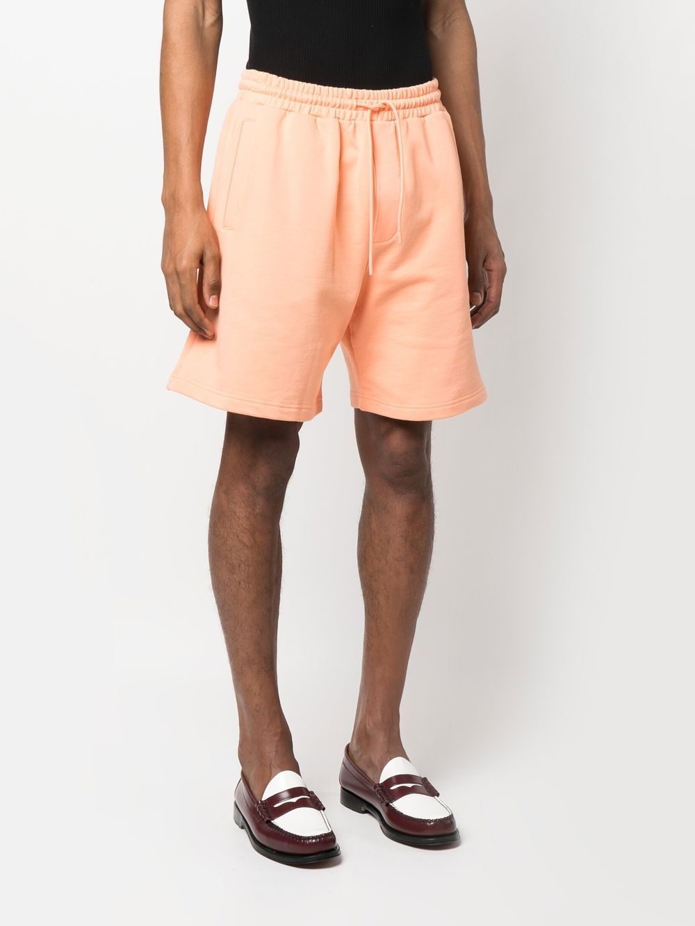 Shop Msgm Cotton Track Shorts In Orange