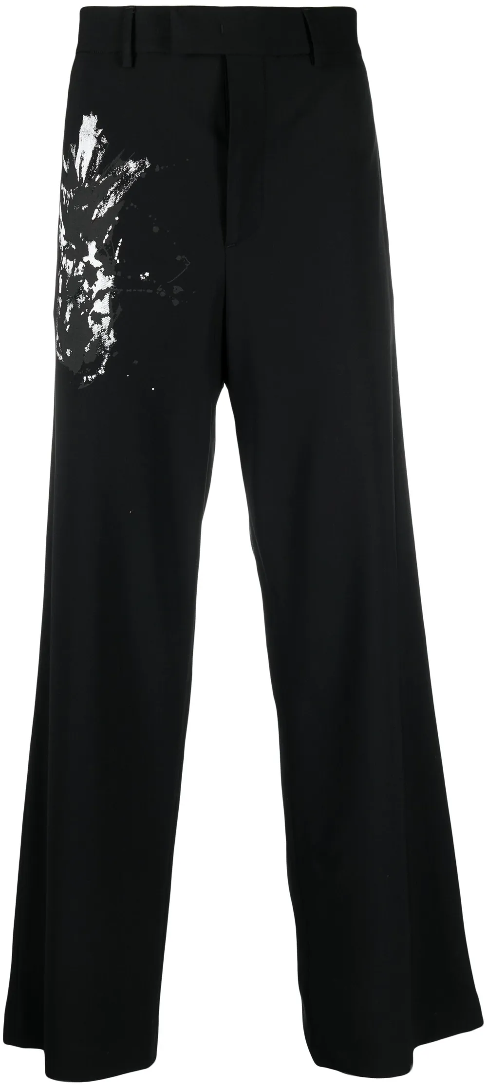 Msgm Graphic-print Long Trousers In Black
