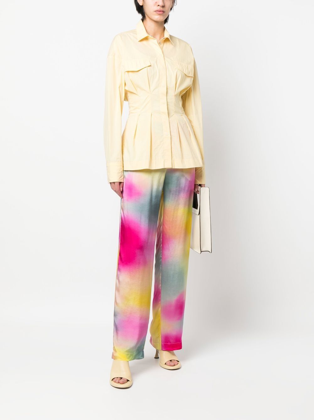 MSGM Broek met tie-dye print - Roze