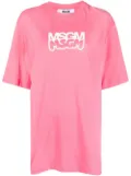 MSGM logo-print cotton T-shirt - Pink