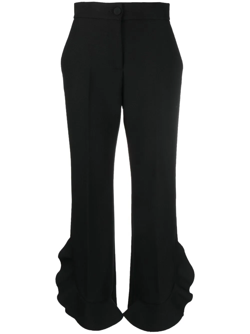 

MSGM ruffle-trim cropped trousers - Black