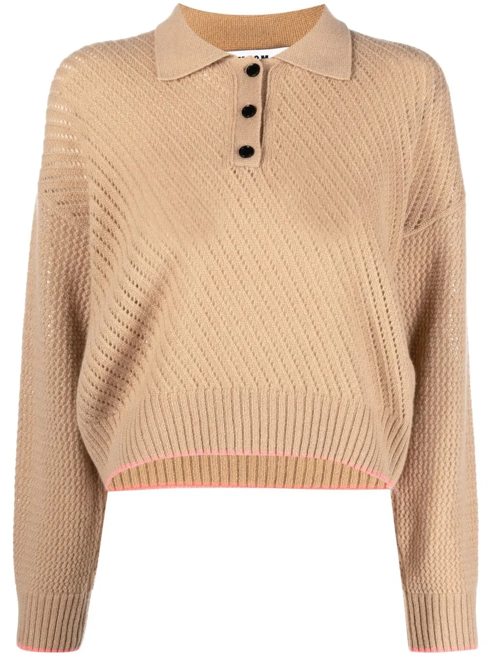 

MSGM ribbed-knit polo jumper - Neutrals