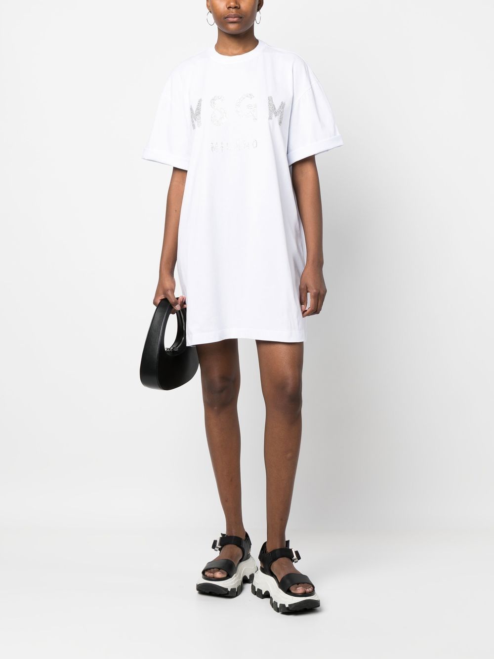 MSGM T-shirtjurk met logoprint - Wit