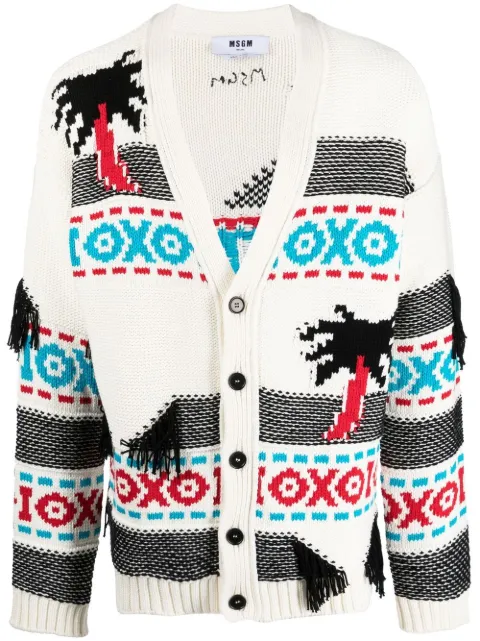 MSGM パターンインターシャ カーディガン
