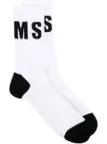 MSGM intarsia-knit ankle socks - White