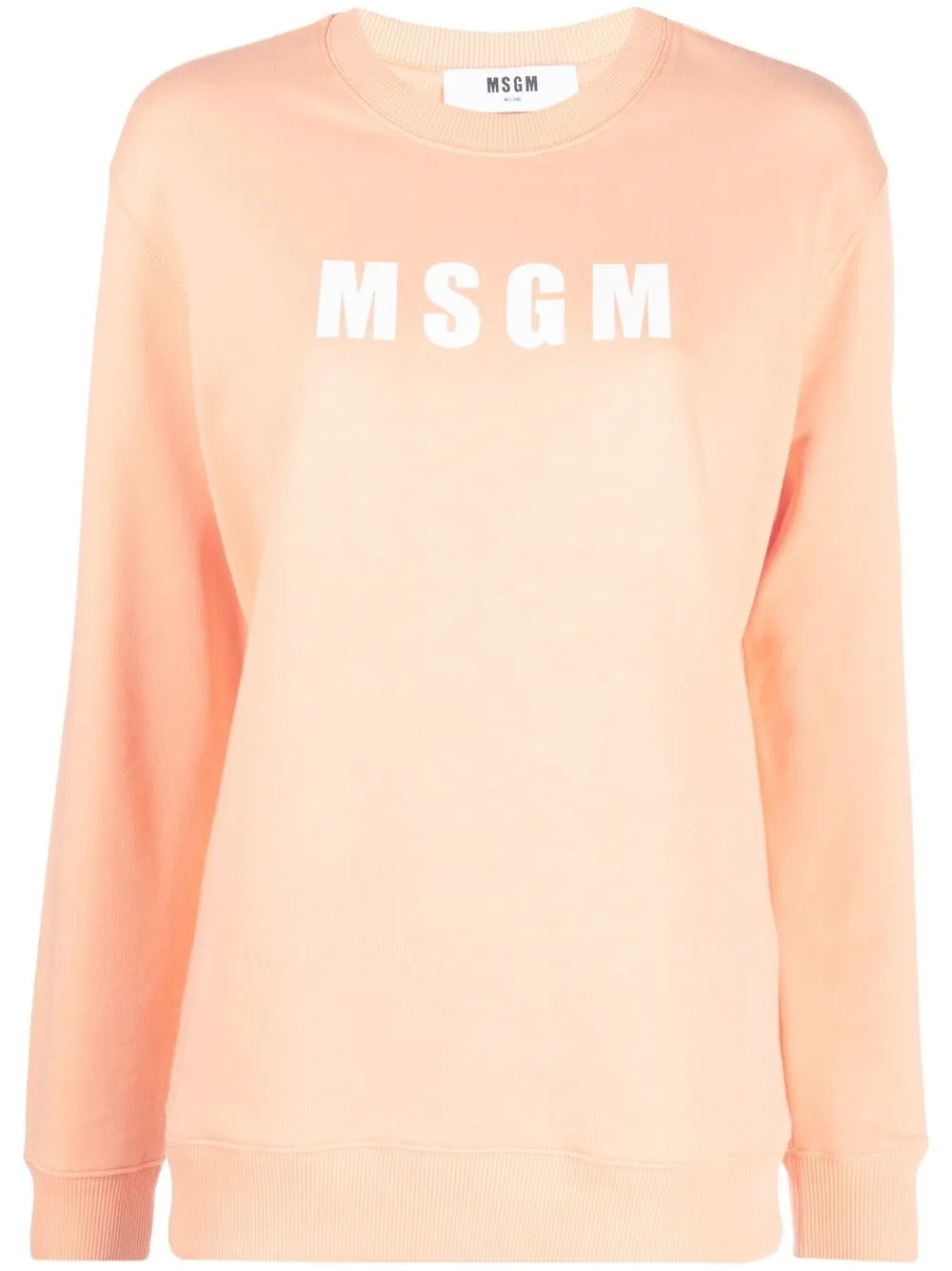 

MSGM logo print crew neck sweatshirt - Orange