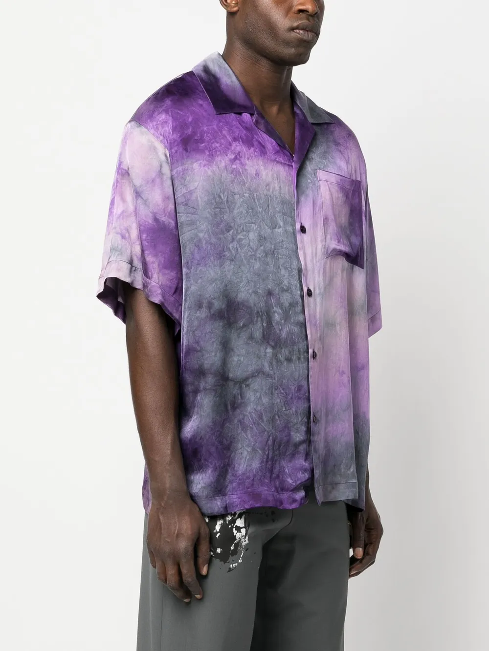  Msgm Hemd Mit Logo Print   Violett 