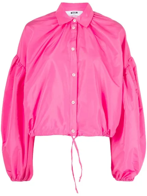 MSGM puff-sleeve satin blouse 
