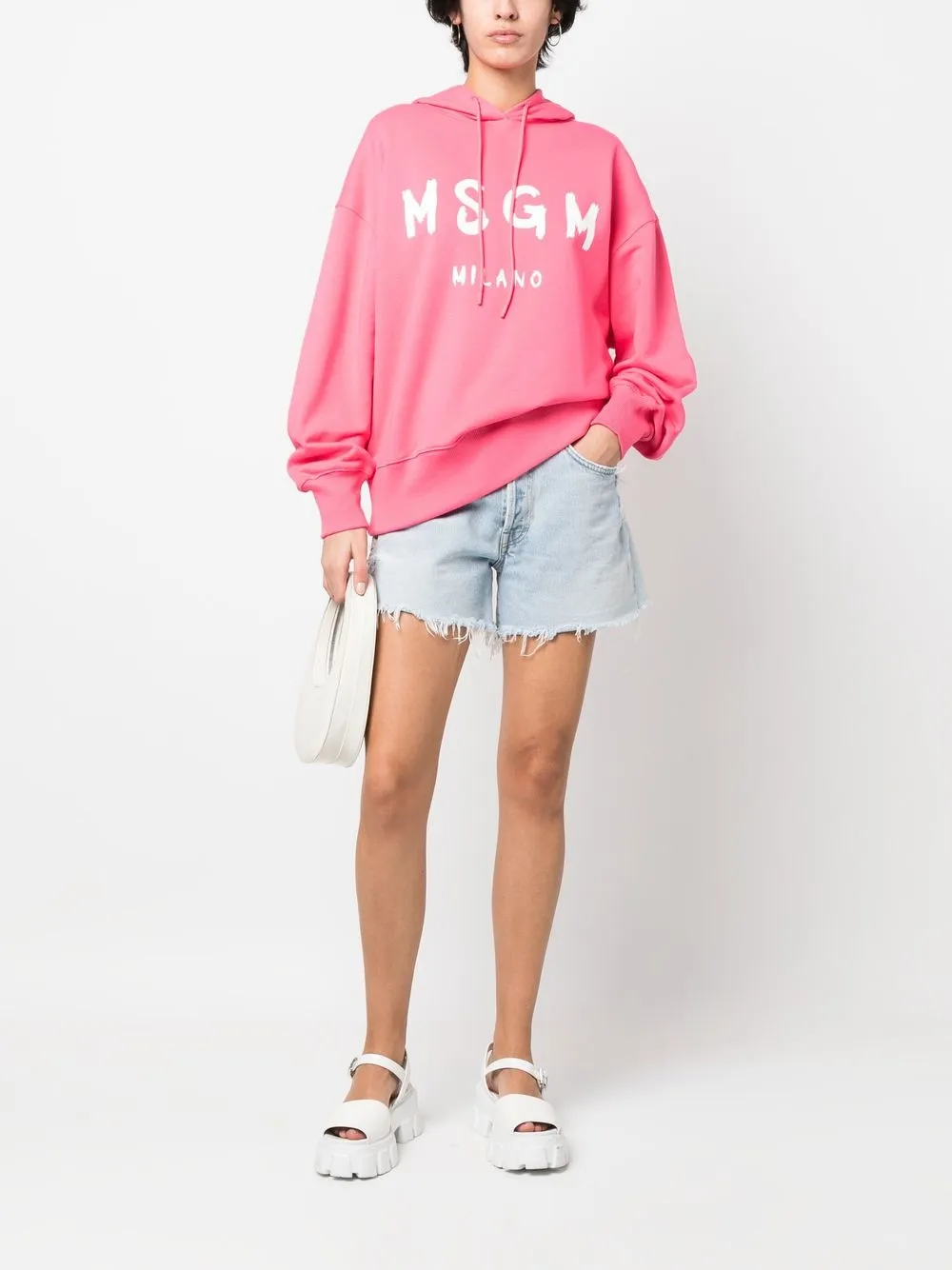 MSGM Hoodie met logoprint - Roze