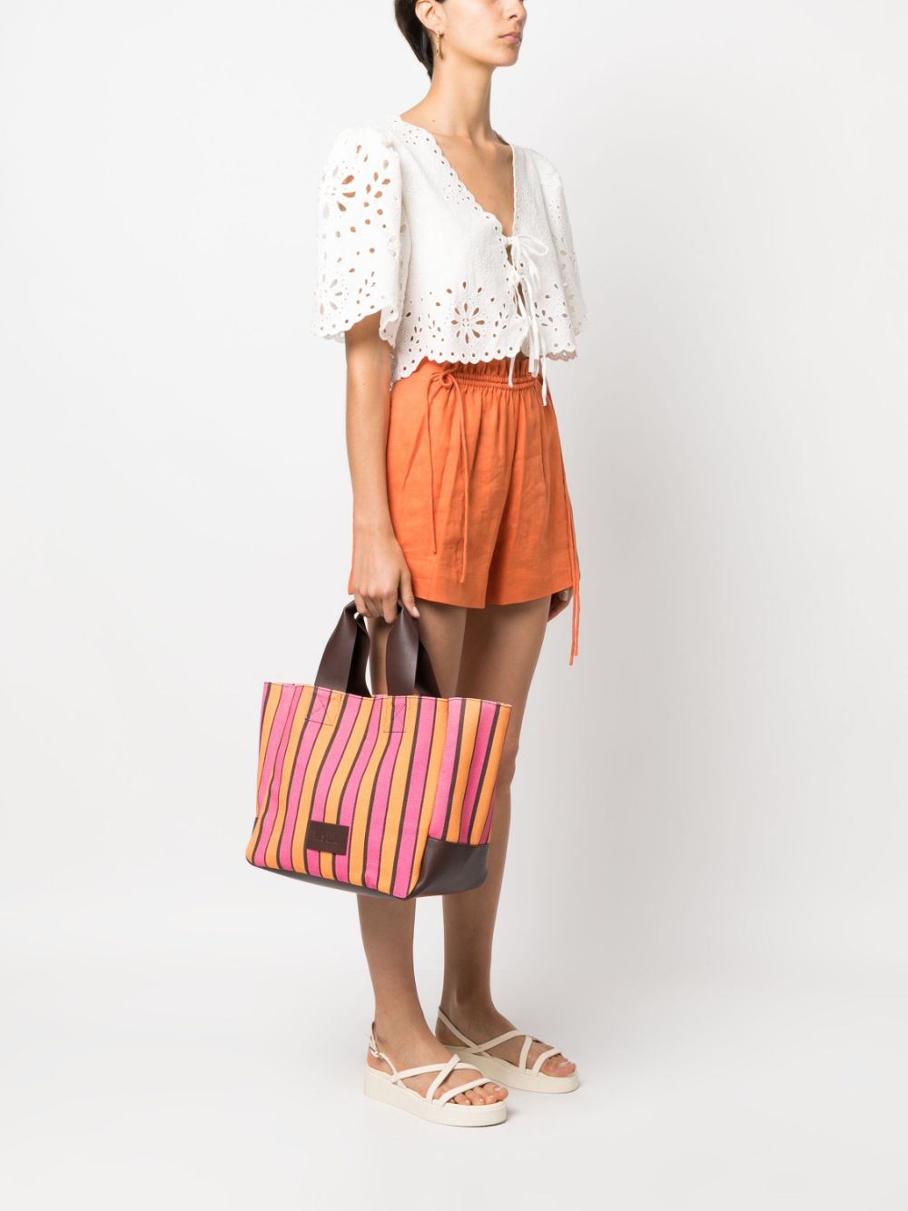 MSGM Shopper met logopatch - Oranje