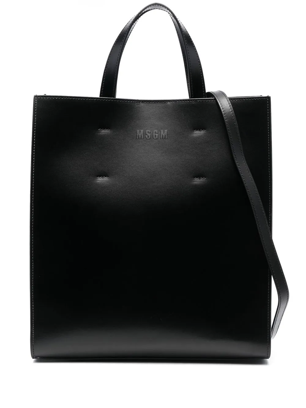 

MSGM embossed-logo tote bag - Black