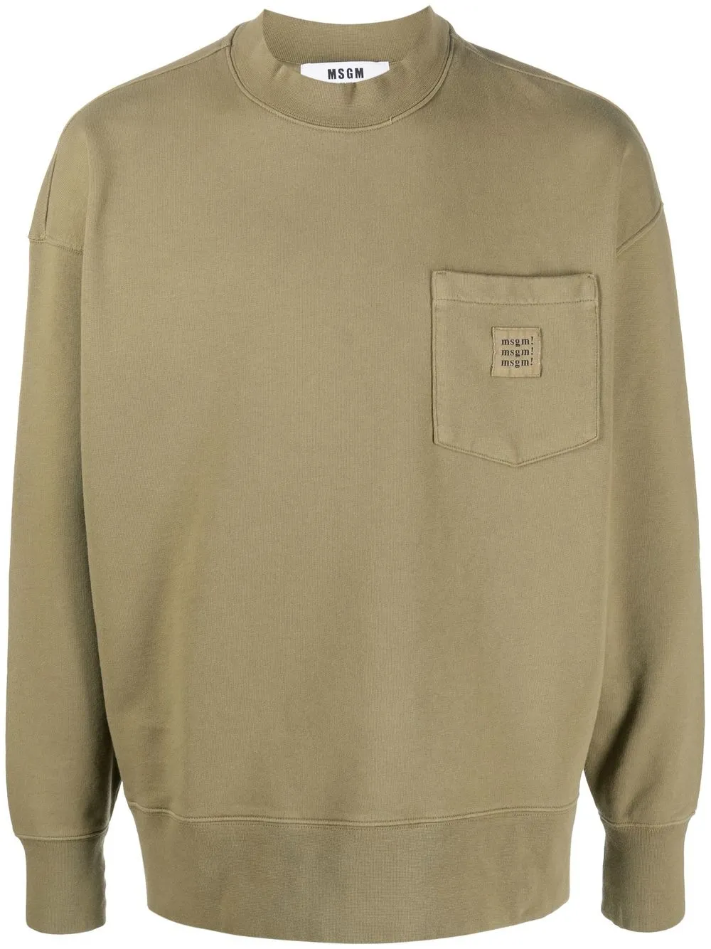 

MSGM logo-patch mock-neck sweatshirt - Green