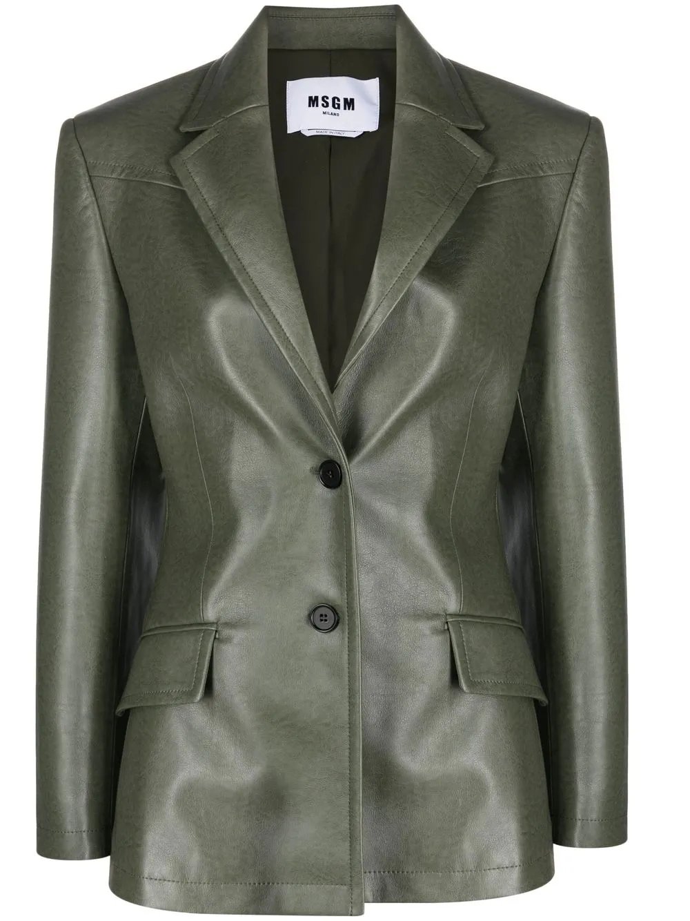 

MSGM single-breasted fitted-waistline blazer - Green