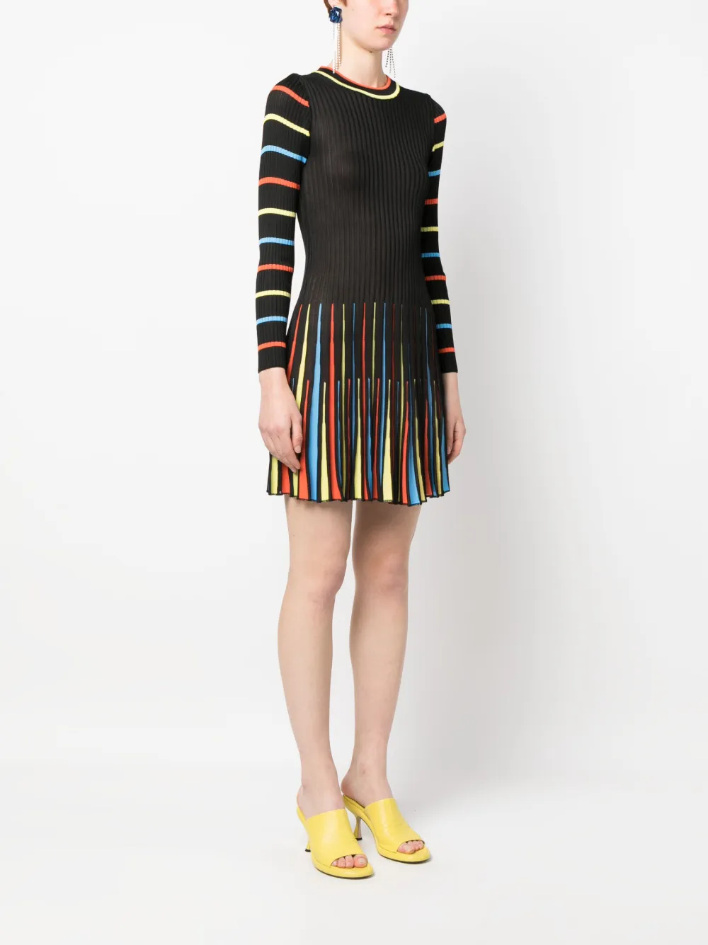  Msgm Long-sleeve Stretched Dress - Black 