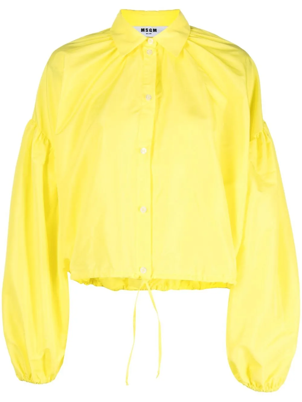 

MSGM puff-sleeve satin blouse - Yellow