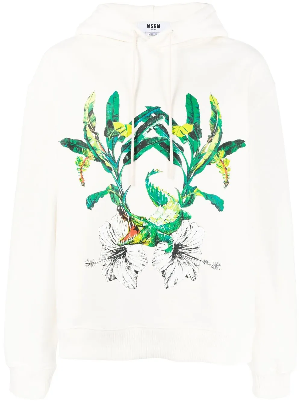 

MSGM hoodie con estampado gráfico y cordones - Neutro