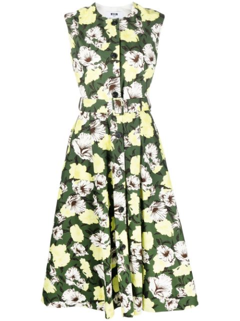 MSGM floral-print sleeveless dress