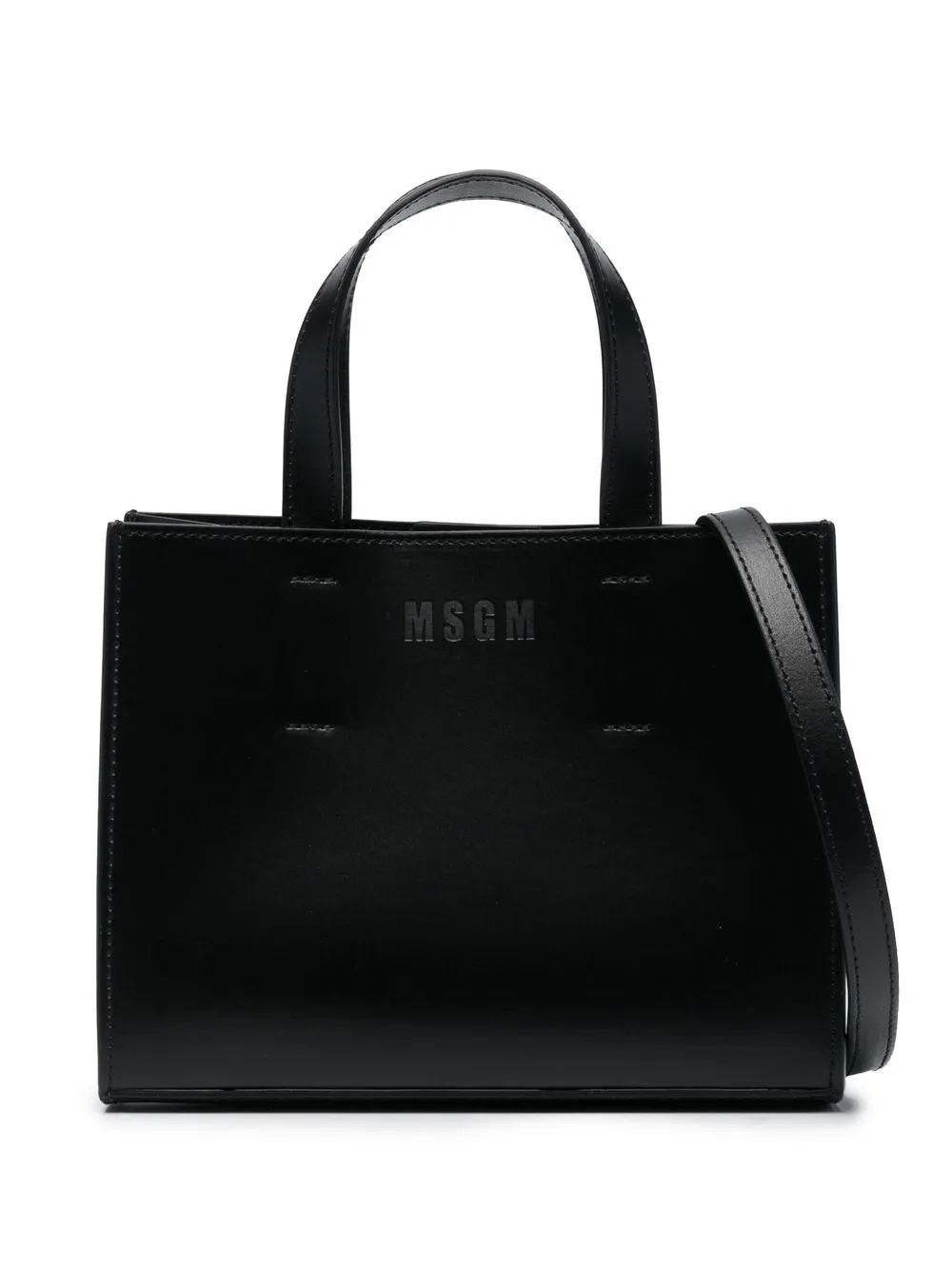 

MSGM embossed-logo tote bag - Black