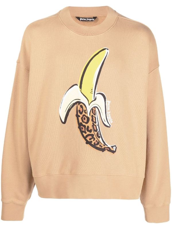 Palm Angels Leopard Banana Classic T-Shirt White/Yellow