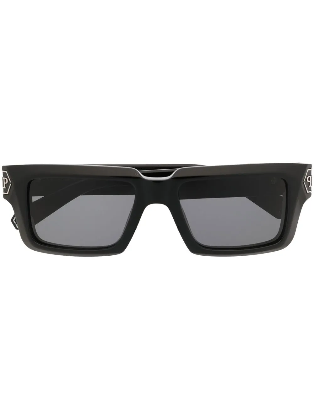 

Philipp Plein Eyewear lentes de sol con armazón rectangular - 0700 BLACK