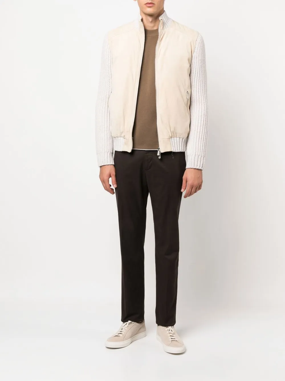 

Eleventy zip-up funnel neck jacket - Neutrals