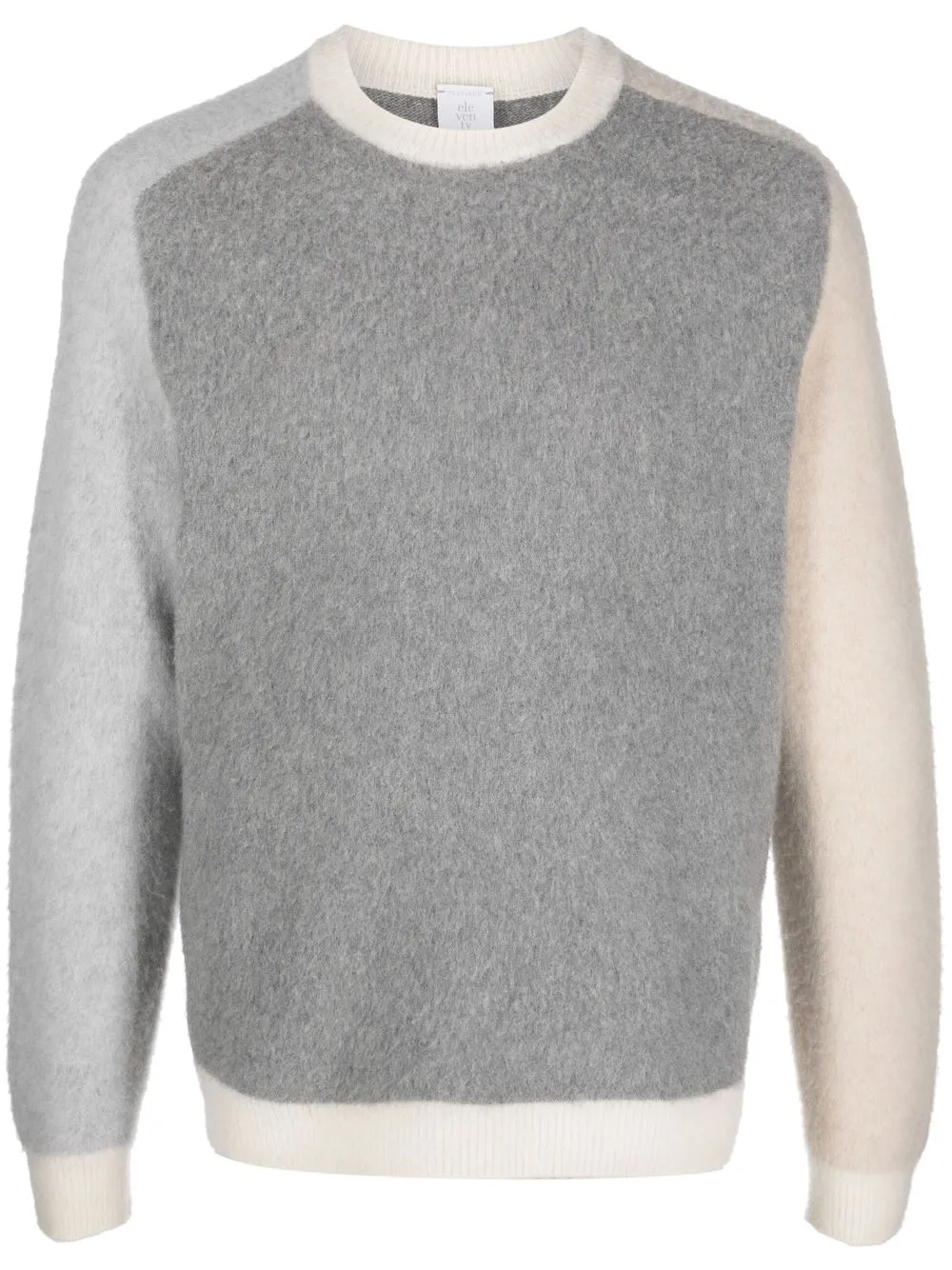 

Eleventy panelled crew neck sweater - Grey