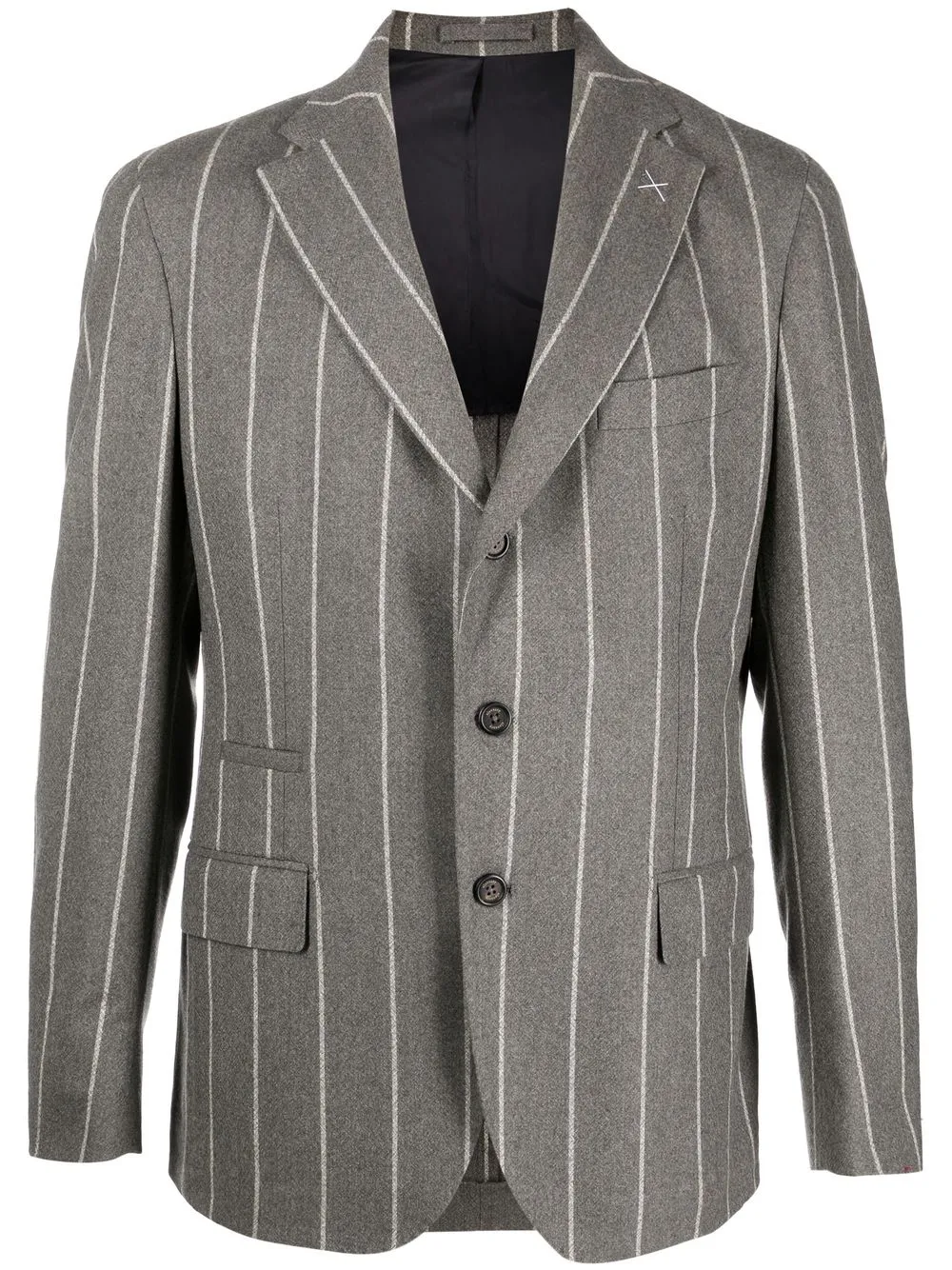 

Eleventy blazer con botones y rayas estampadas - Gris