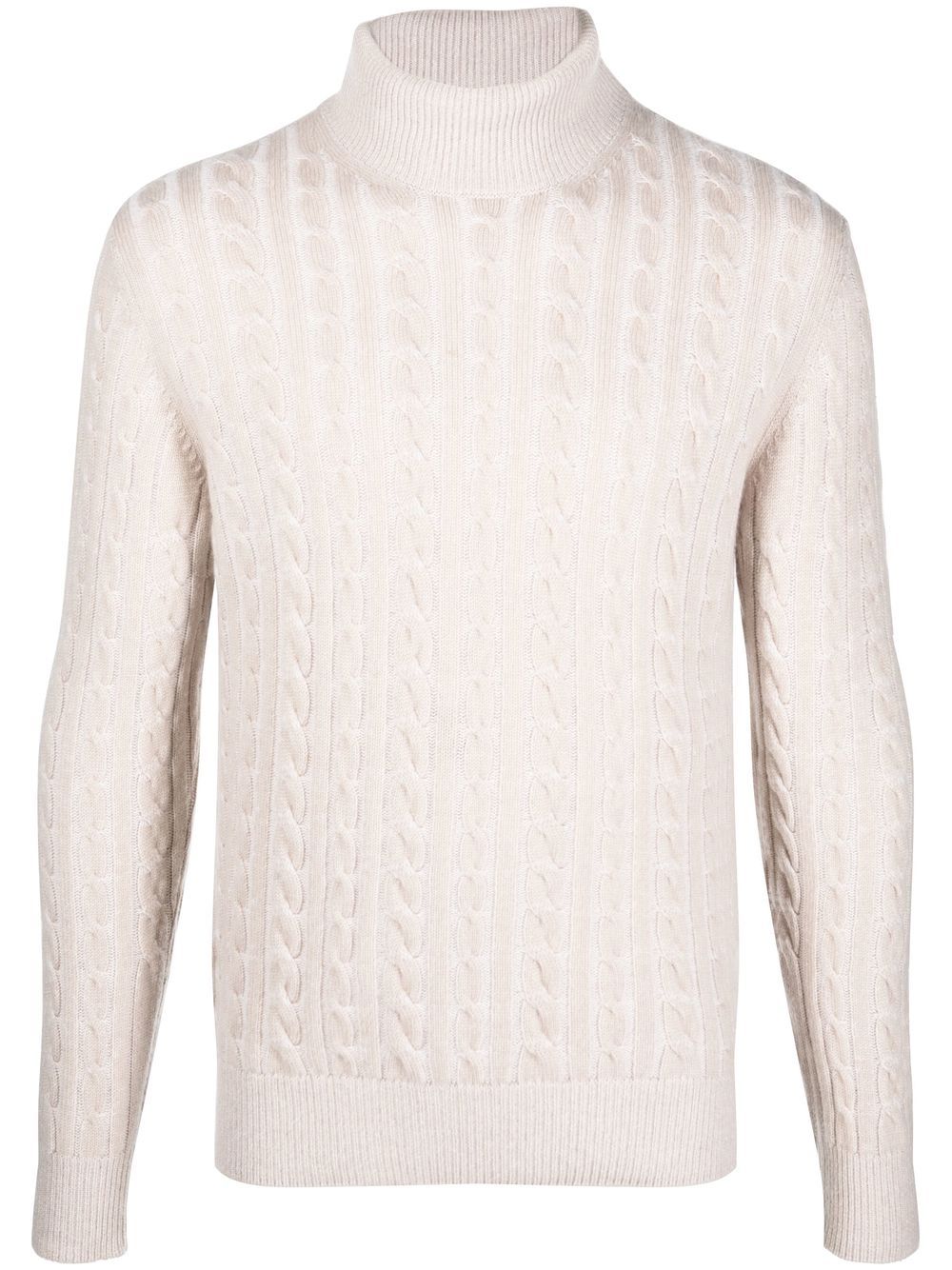 

Eleventy cable-knit cashmere roll neck sweater - Neutrals