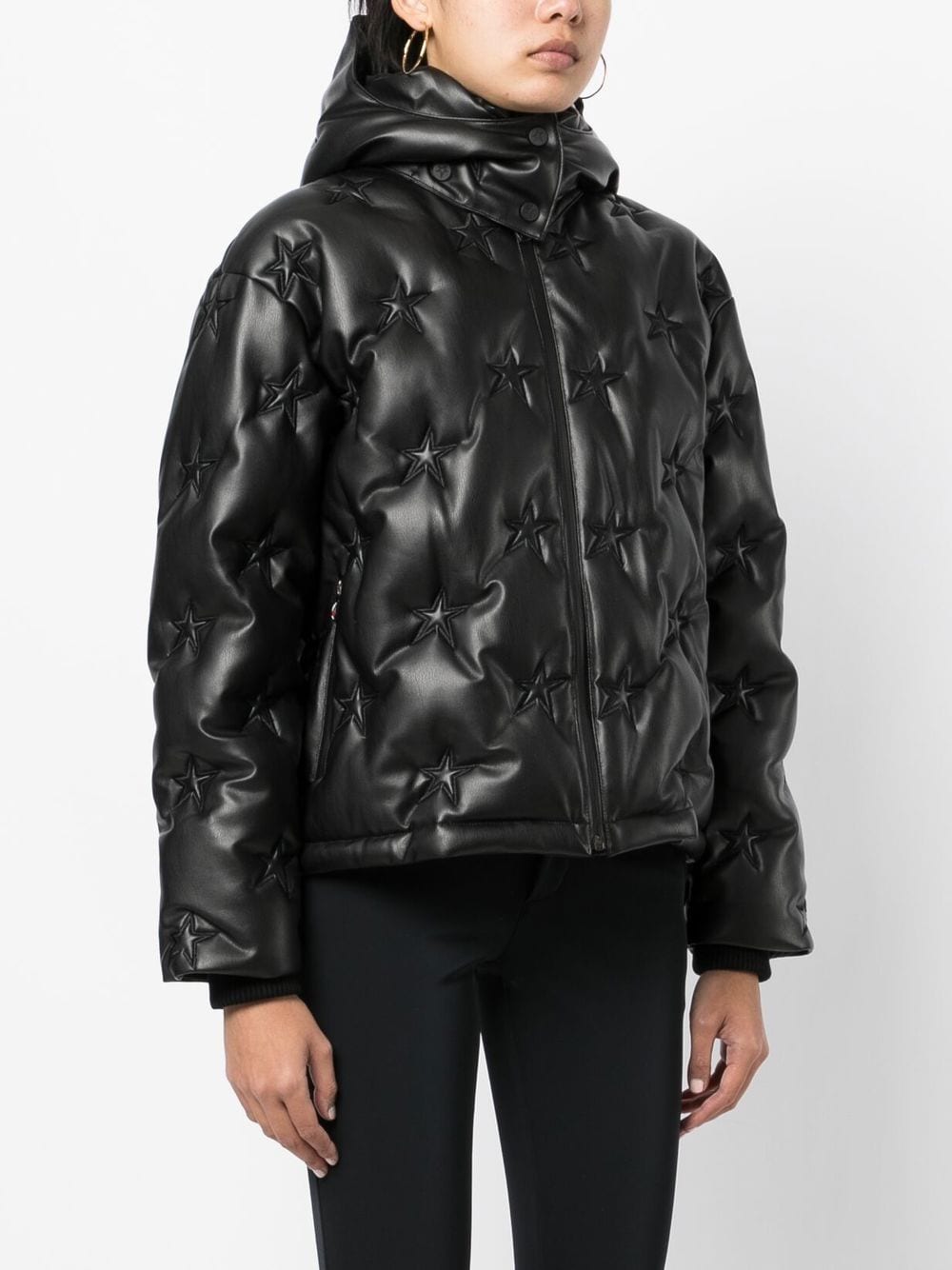 Shop Perfect Moment Star-print Puffer Jacket In Black
