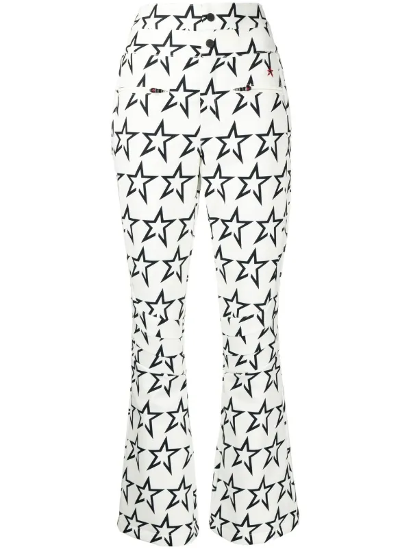 Perfect Moment 'AURORA' Star Gingham Black Print Ski Pants in Size L - MSRP  $550