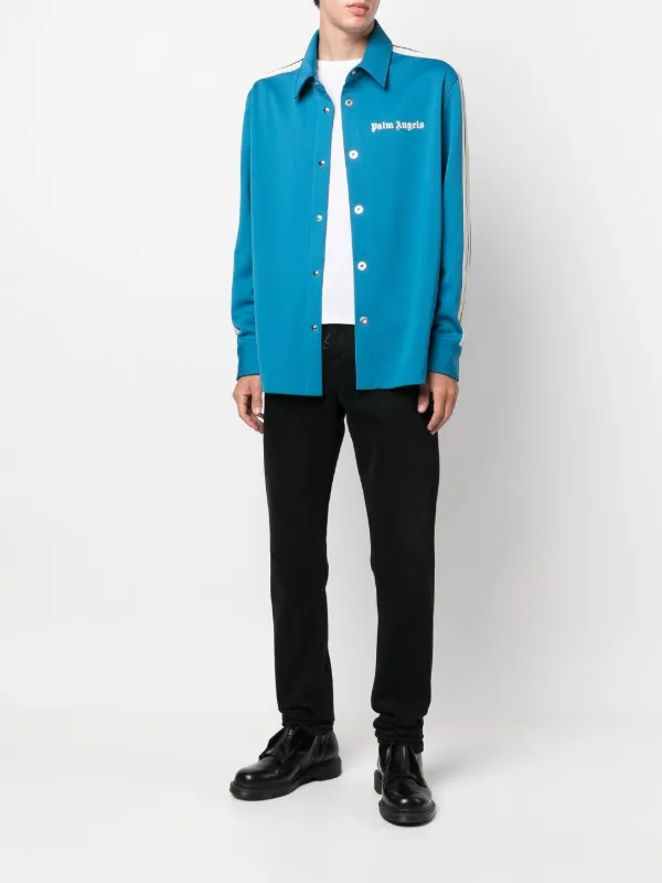 新着 関税送料込み Palm Angels ロゴ ウエストバンド 長袖トップ Palm Angels logo-embroidered zip-up Jacket | Black | FARFETCH