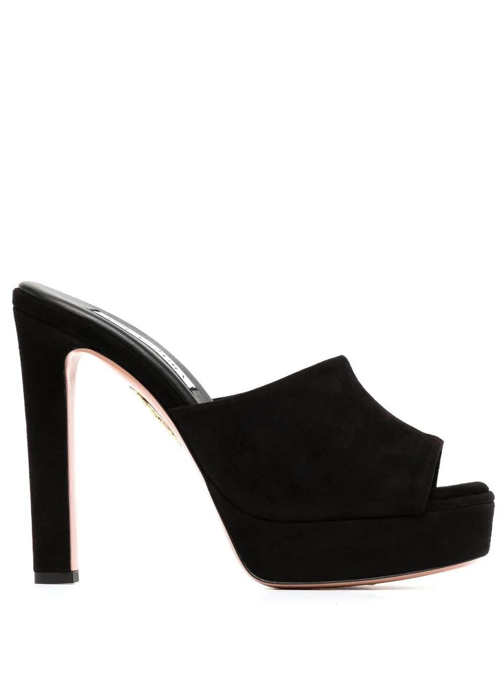 

Aquazzura mules de gamuza con plataforma - Negro