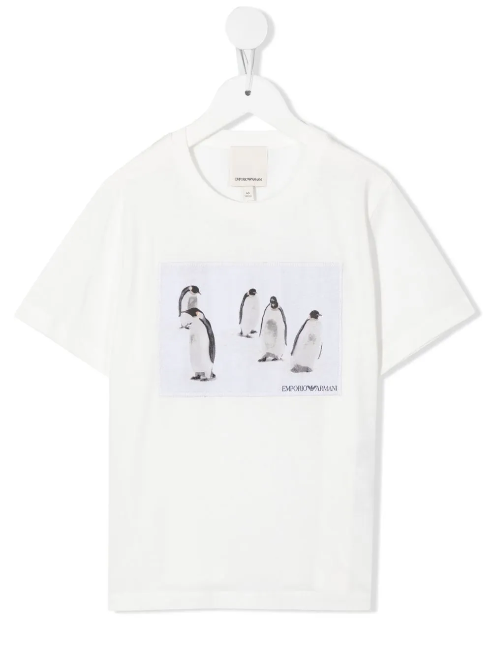 

Emporio Armani Kids playera con logo gráfico estampado - Blanco