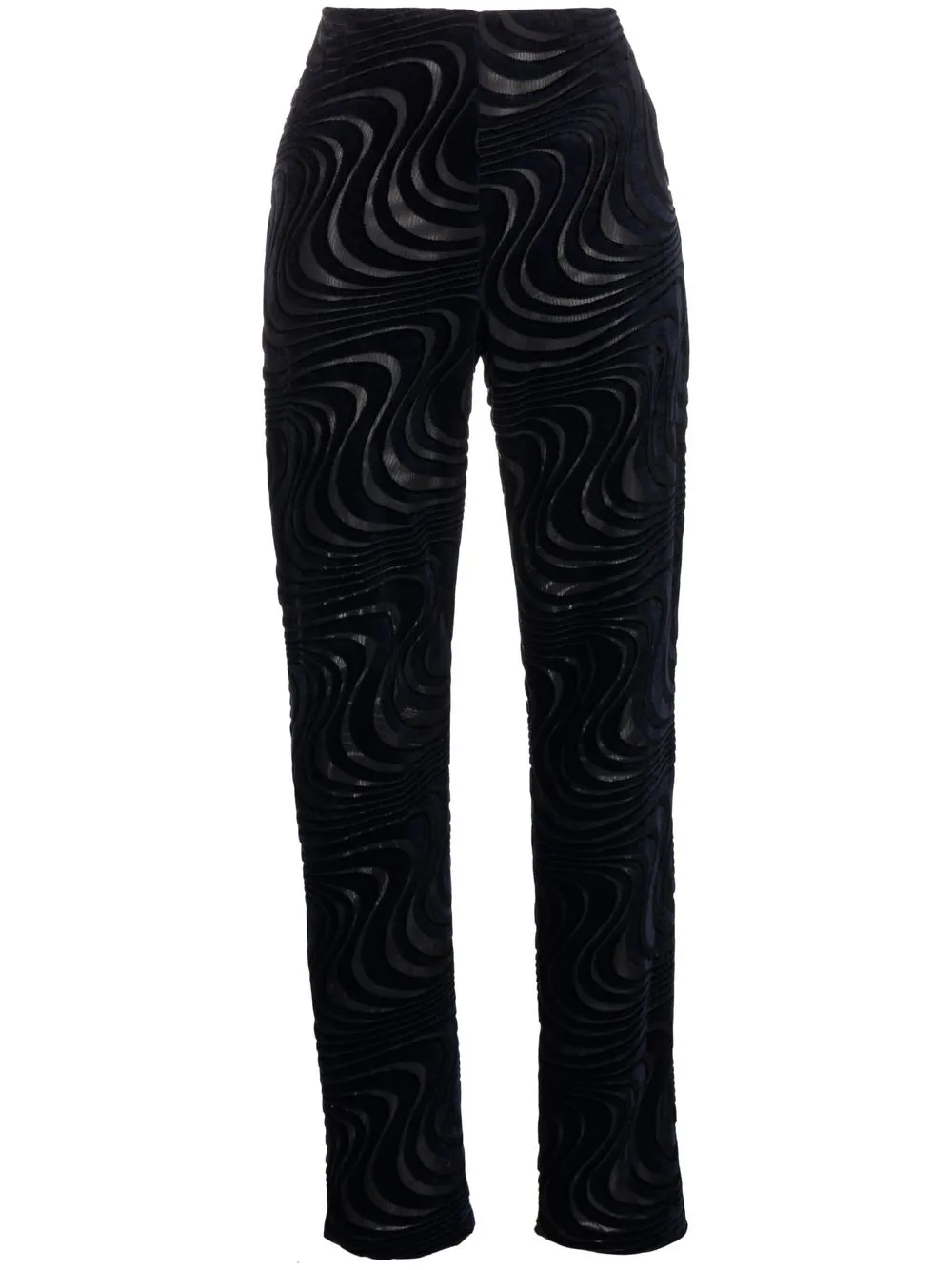

Giorgio Armani wave-print velvet straight trousers - Blue