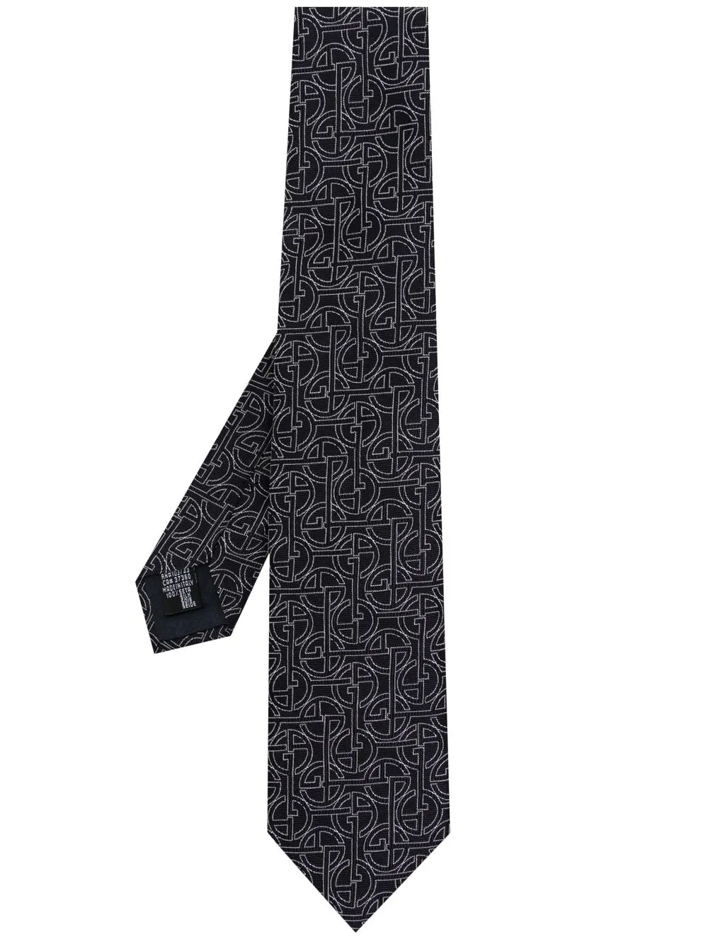 

Giorgio Armani corbata de seda con monograma en jacquard - Negro