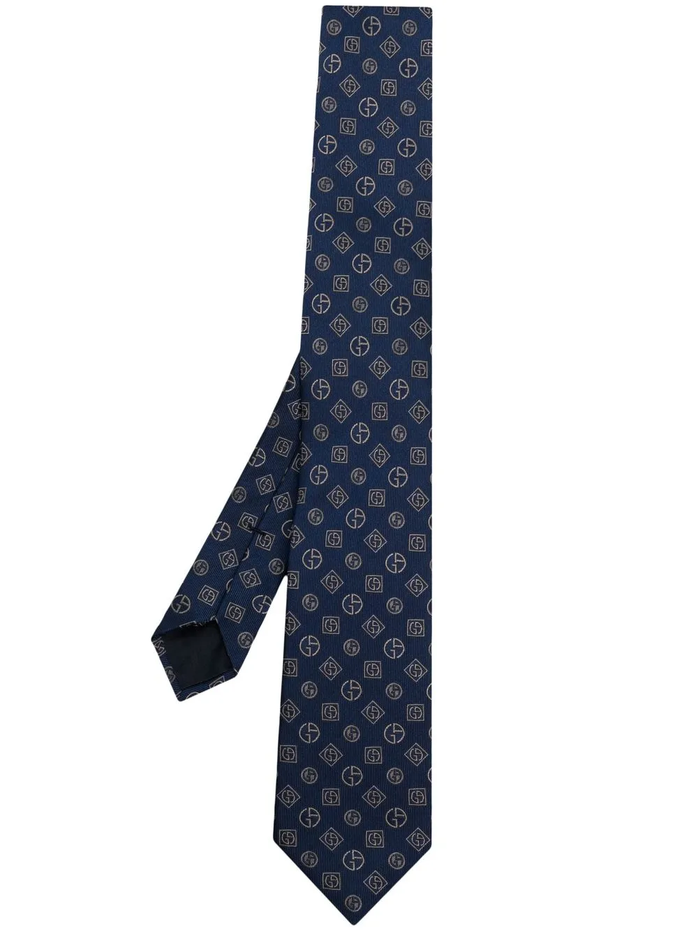 

Giorgio Armani monogram-jacquard silk tie - Blue