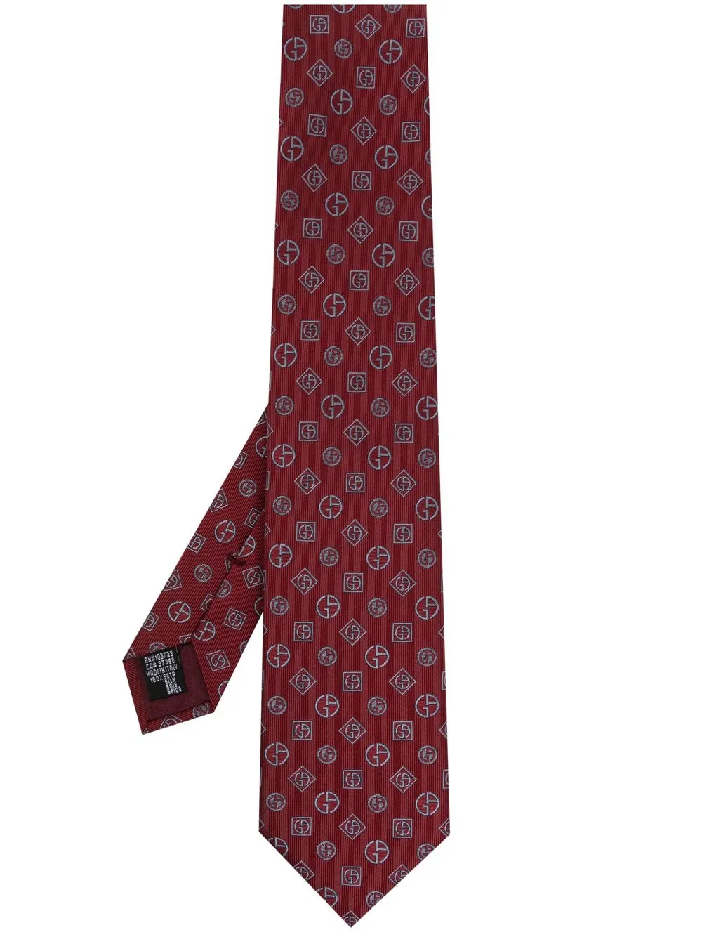 

Giorgio Armani corbata de seda con monograma en jacquard - Rojo